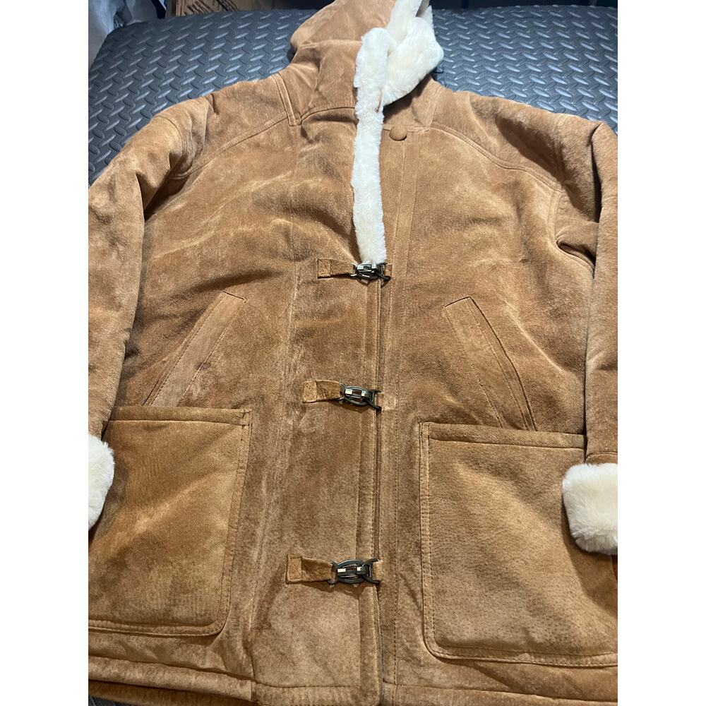 Vintage Gallery Genuine Leather‎ Faux Fur Lined Jacket Size Large Y2K Womens - Picture 2 of 12